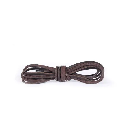 Шкіряні шнурки для взуття Kaps 140 см Темно коричневі, Довжина шнурівок, см: 140, Колір шнурівок: Темно коричневий
