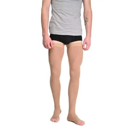 Панчохи компресійні чоловічі 2 клас, відкритий носок, бежеві Soloventex 420-232