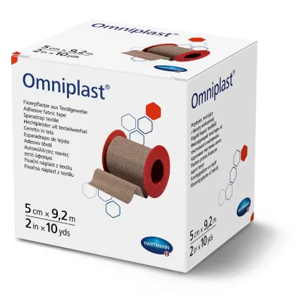 Omniplast / Омніпласт - фіксуючий пластир з текстильної тканини 5 см х 9,2 м, Розмір пластиру: 5 см х 9.2 м
