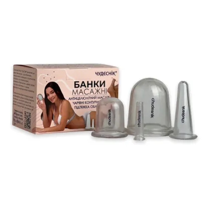 Набір масажних банок для обличчя та тіла Chudesnik 4 шт.
