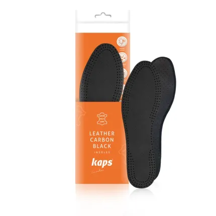 Шкіряні устілки для взуття Kaps Leather Carbon Black чорні, Колір: Чорний, Розмір устілки: 35