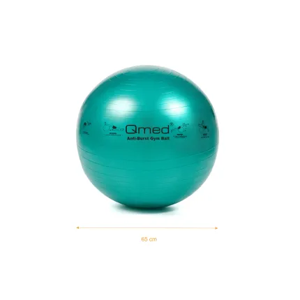 Фитбол - Qmed ABS Gym Ball 65 см. Гимнастический мяч для фитнеса. Зелений, Розміри фітболу: 65 см, зображення 2