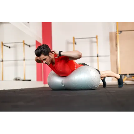 Qmed ABS Gym Ball Peanut Сірий, Фітбол арахіс, гімнастичний м'яч для фітнесу та реабілітації, Розміри фітболу: 100 х 50 см, зображення 3