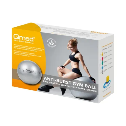 Фітбол - Qmed ABS Gym Ball 85 см. Гімнастичний м'яч для фітнесу сірий, Розміри фітболу: 85 см, зображення 3