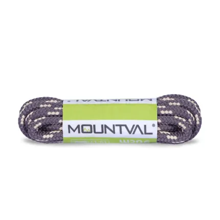 Шнурки для трекінгового взуття Mountval Laces 180 Сірий/Бежевий, Довжина шнурівок, см: 180, Колір шнурівок: Сірий/Бежевий, Тип шнурівок: Круглі 4 мм