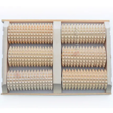 Деревянный массажер для ног 6 роликов