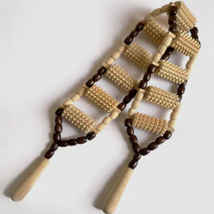 Деревянный ленточный массажер для спины, ребристый и шипованный