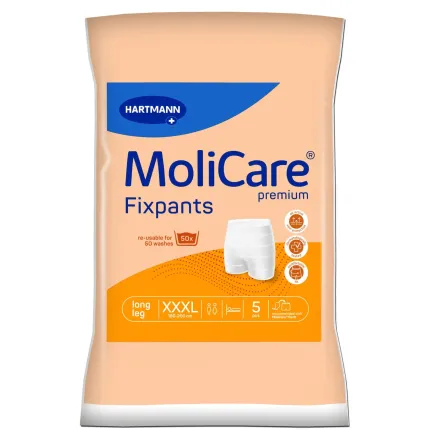 Штанишки эластичные для фиксации прокладок MoliCare Premium Fixpants удлиненные 5 шт XXXL, Количество: 5 шт, Размер: XXXL