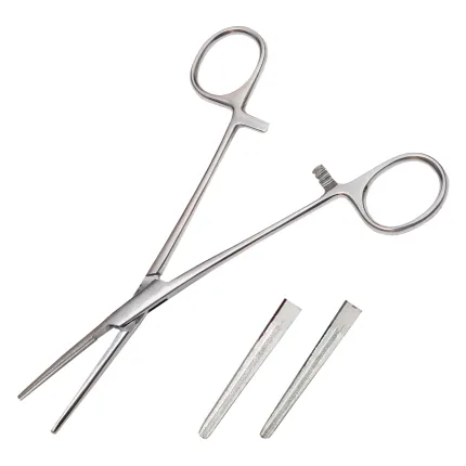 Затискач з атравматичної рискою прямий Surgiwelomed, довжина 16 см, р.ч. 35 мм