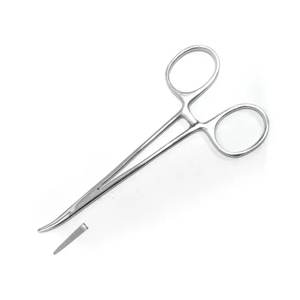 Зажим Москит изогнут по ребру Surgiwelomed Dandy Crile. Длина 12,5 см, рабочая часть 20 мм