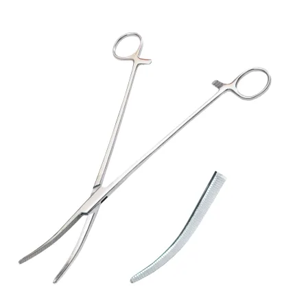 Затискач Більрот зігнутий № 3 Surgiwelomed Overholt-Geissendoerfer, довжина 27 см, р.ч. 70 мм