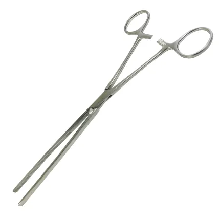 Затискач кишковий атравматичний прямий Surgiwelomed Kocher, довжина 25 см, р.ч. 120 мм