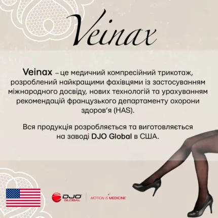 Панчохи компресійні медичні 2 клас (тиск 15-20 мм рт) Veinax Microtrans, Розмір: 1, Колір компресійного виробу: Чорний, Довжина: Стандартні, Носок: Закритий, зображення 9