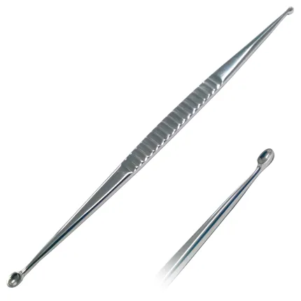 Ложка двостороння гостра по Surgiwelomed. Довжина 16 см