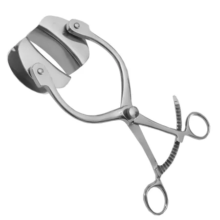 Ранорозширювач Surgiwelomed з кремальерой двостулковий. Довжина 24 см (Микулича)