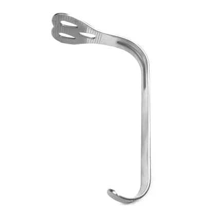 Шпатель для языка Wieder с насечками изогнутый. Длина 15 см