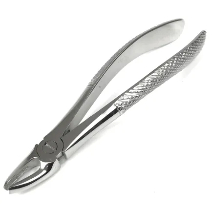 Щипцы для удаления молочных моляров верхней челюсти №39. Длина 15 см, ширина 5 мм.