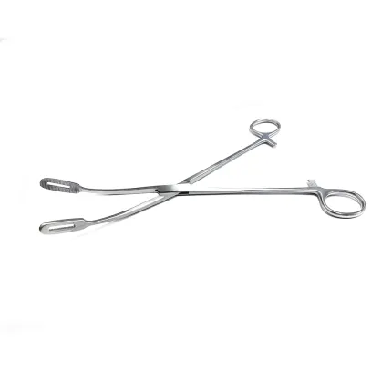 Щипці поліпні вікончасті вигнуті по Foerster. Довжина 25 см, робоча частина 30 х 10 мм