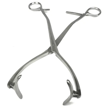 Щипці для підняття каналу шийки матки Collin. Довжина 25 см, ширина р.ч. 4,5 см