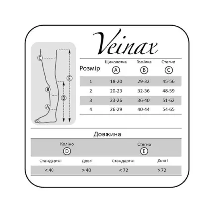Панчохи компресійні медичні 2 клас з відкритим носком довгі Veinax Microtranse XS, Колір: Бежевий, Розмір: 1, Довжина: Довгі, Носок: Відкритий, зображення 6