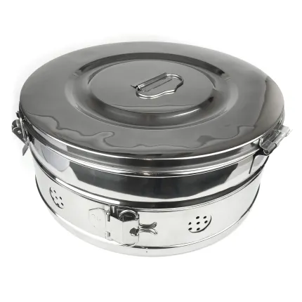 Коробка стерилізаційна з нержавіючої сталі по Schimmelbusch №12. Діаметр 340 мм