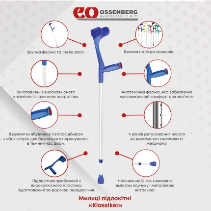 Підлокітна сіра милиця Ossenberg Klassiker 220 DASK, зображення 10
