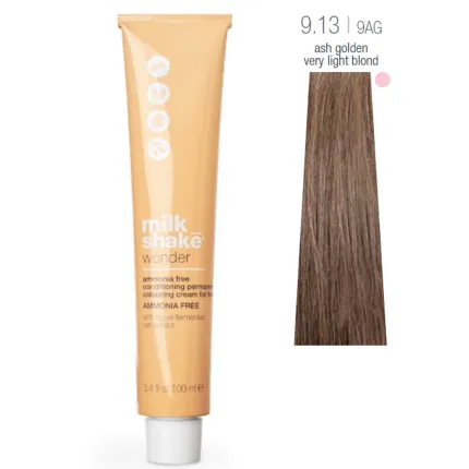 Фарба для волосся Milk Shake Wonder Hair Colour 100 мл, Об'єм: 100 мл, Колір фарби: 9.13/9AG Ash Golden Very Light Blond