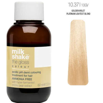 Фарба кисла деміперманентна Milk Shake The Gloss Colour 60 мл, Об'єм: 60 мл, Колір фарби: 10.37/10GV Golden Violet Platinum Lightest Blond