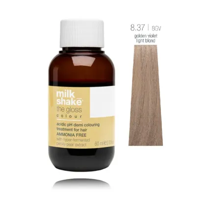 Фарба кисла деміперманентна Milk Shake The Gloss Colour 60 мл, Об'єм: 60 мл, Колір фарби: 8.37/8GV Golden Violet Light Blond