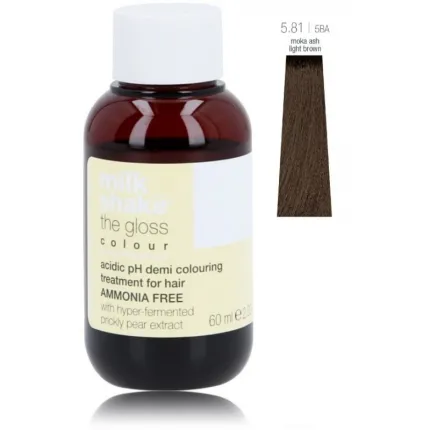 Фарба кисла деміперманентна Milk Shake The Gloss Colour 60 мл, Об'єм: 60 мл, Колір фарби: 5.81/5BA Moka Ash Light Brown