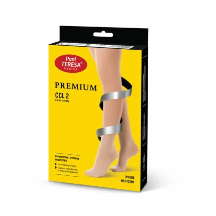 Панчохи компресійні 2 клас компресії Pani Teresa PT 0462 PREMIUM, Розмір: 1, Колір компресійного виробу: Бежевий, Довжина: Короткі, Носок: Відкритий, зображення 2