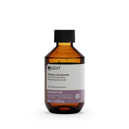 Шампунь восстанавливающий для поврежденных волос Insight Damaged Hair Restructurizing Shampoo, стеклянная бутылка, 100 мл, Обьем: 100 мл