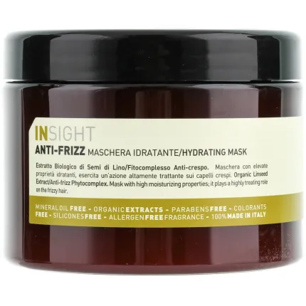 Маска зволожуюча для волосся Insight Anti-Frizz Hair Hydrating Mask 500ml, Об'єм: 500 мл