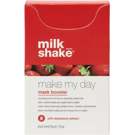 Сироватка зволожуюча з екстрактом полуниці Milk Shake Make My Day Mask Booster Strawberry 3мл№6 для волосся з хімічною завивкою