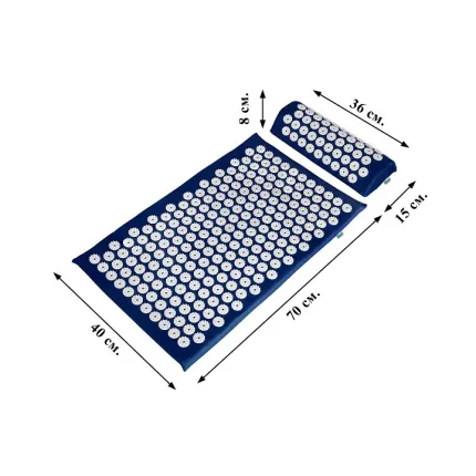 Аплікатор Кузнєцова Набір Килимок+Валик+Чохол серія Eko-Max 40х70 см 10-2057 Темно Синій, Колір: Темно Синій, Крок голки (мм): 5,0, зображення 4