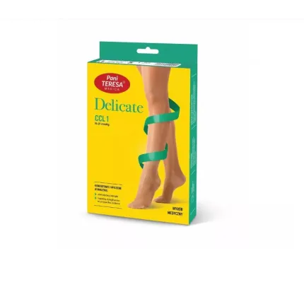 Панчохи компресійні 1 класу Premium Delicate Pani Teresa PT 0432 короткі, Розмір: L, Колір компресійного виробу: Світло Бежевий, Довжина: Короткі, зображення 2