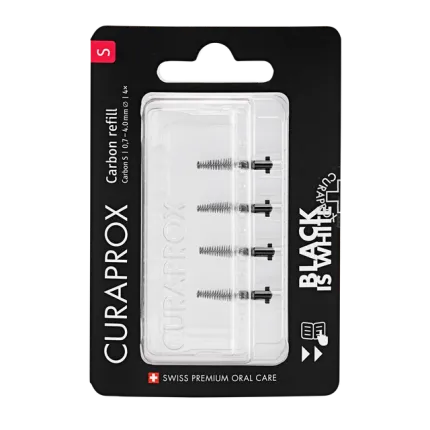 Набір міжзубних йоржиків Curaprox Black is white refill CPS Carbon S, 4 шт.