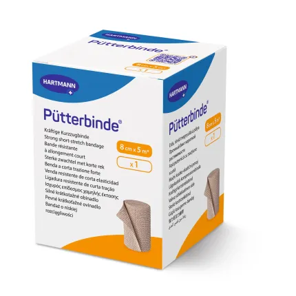 Бинт еластичний середньої розтяжності Putterbinde 8см х 5м, Розмір бинта: 8 см х 5 м