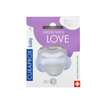 Пустушка Curaprox Babysoother blue / 2 Блакитного кольору, (18-36 місяців) 1 шт, Вік дитини: 18-36 місяців, Колір: Блакитний