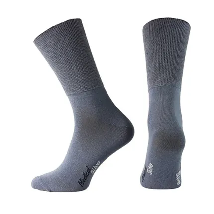 Діабетичні медичні шкарпетки зі сріблом FootMate Medical Silver, Тип шкарпеток: Високі, Розмір шкарпеток: 39/41, Колір шкарпеток: Графіт