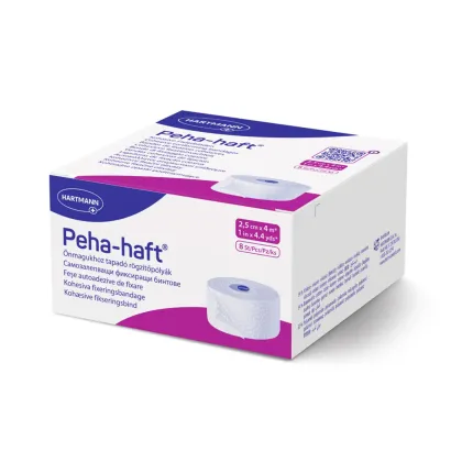 Peha-haft 2.5см х 4м бинт когезивный самофиксирующийся 8 штук, Размер бинта: 2.5 см х 4 м, Цвет: Белый