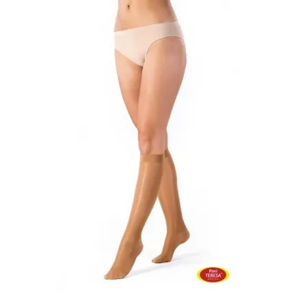 Компрессионные гольфы 1 класса Premium Delicate Pani Teresa PT 0433 короткие, Размер: M, Цвет компрессионного изделия: Бежевый
