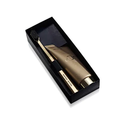 Набір позолочена зубна щітка та золота зубна паста 75мл Swiss Smile D'Or, зображення 3