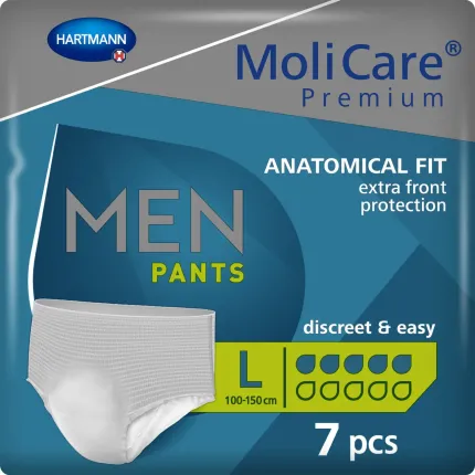 Труси поглинаючі для чоловіків MoliCare Premium Men Pants 5 крапель L 7шт, Розмір підгузників: L, Кількість крапель: 5