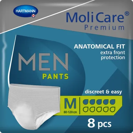 Труси поглинаючі для чоловіків MoliCare Premium Men Pants 5 крапель M 8шт, Розмір підгузників: M, Кількість крапель: 5