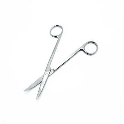 Ножиці для розтину м'яких тканин, зігнуті, гострокінцеві. Довжина 145 мм