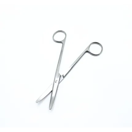 Ножиці для розтину м'яких тканин, зігнуті, тупокінцеві. Довжина 14,5 см