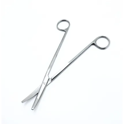 ​Ножиці для розтину м'яких тканин, зігнуті, тупокінцеві. Довжина 18 см