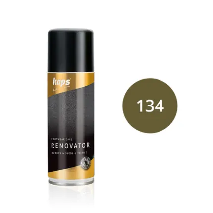 Спрей фарба для замші і нубуку Kaps Renovator 200 ml, Цвет: 134 Оливково-зеленый