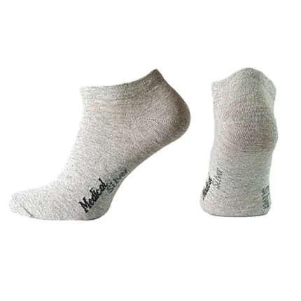 Діабетичні медичні шкарпетки зі сріблом FootMate Medical Silver низькі, Тип шкарпеток: Низькі, Розмір шкарпеток: 39/41, Колір шкарпеток: Сірий